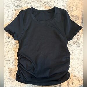 Small, black, OQQ spandex shirt.